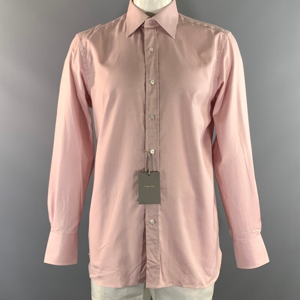 TOM FORD Size 42 Pink Cotton Button Up Long Sleeve Shirt